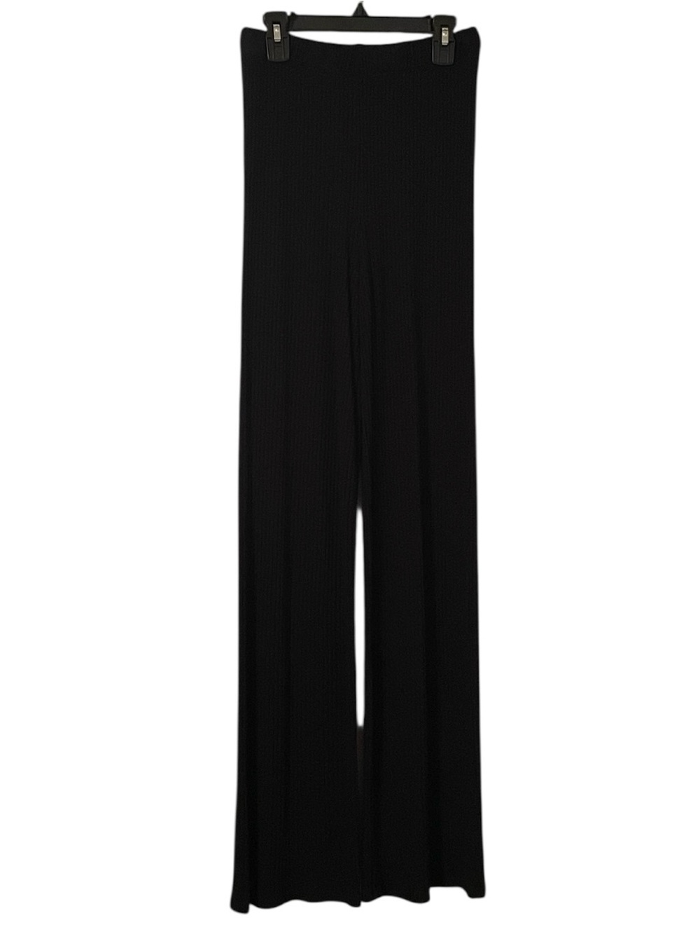 Reformation Women's Black Ribbed Wide Leg Lounge Spandex‎ Pants Size S